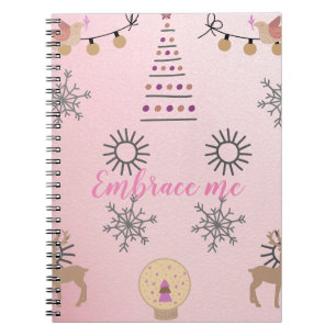 Cuaderno Estética de los Navidades rosa pálido