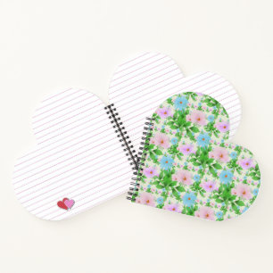 Cuaderno Estética de Patrón Floral de Pastel Acuarela