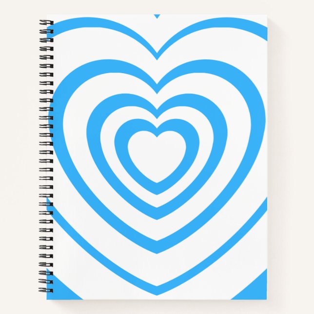 Cuaderno Estética del corazón azul y blanco estratificado (Anverso)