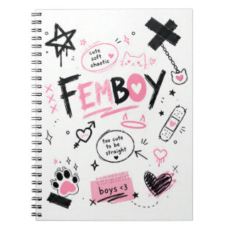 Cuaderno Estética Femboy Lindo Suave Caótico Garabato