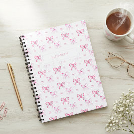 Cuaderno Estética femenina y coqueta con lazo rosa