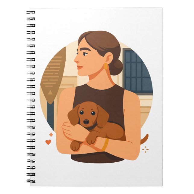 Cuaderno Estética moderna de mamá de perro con cachorro lin (Frente)