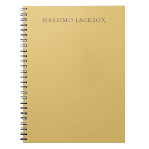 Cuaderno Estética Moderna Simple Minimalista Amarillo Latón