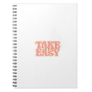 Cuaderno Estética Retro Ondulada Lindo Tómalo Con Calma