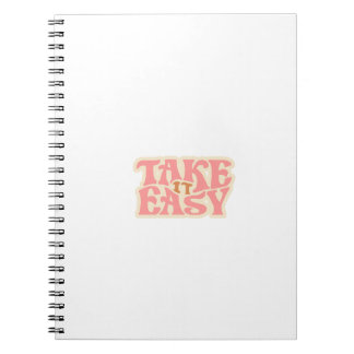 Cuaderno Estética Retro Ondulada Lindo Tómalo Con Calma