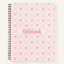 Cuaderno Estético con Lazo Rosa – Diario Femenino 