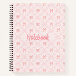 Cuaderno Estético con Lazo Rosa – Diario Femenino 