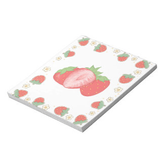 Cuaderno Estético con Patrón de Fresa Adorable