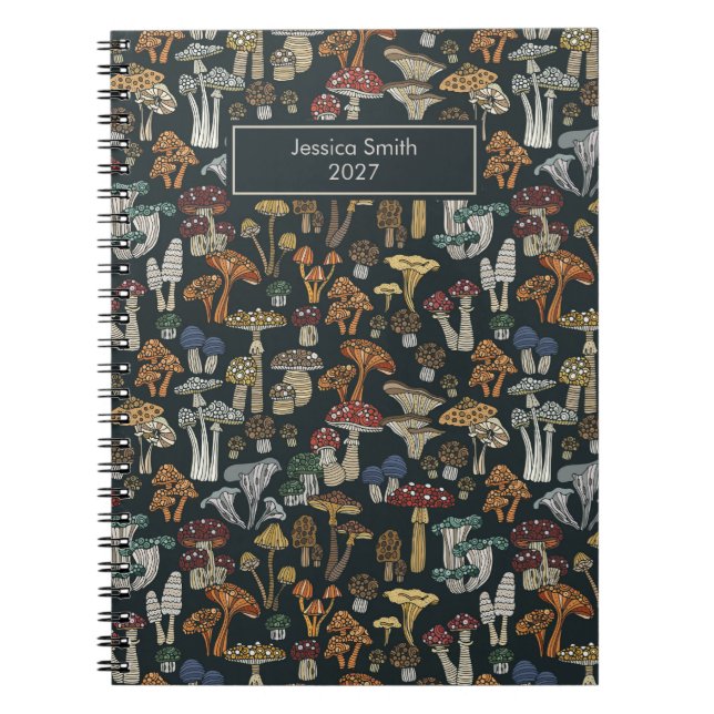 Cuaderno estético Cottagecore de hongos (Frente)