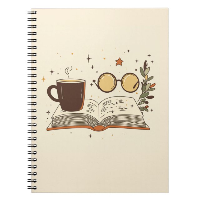 Cuaderno Estético de Café de Lectura Acogedor (Frente)