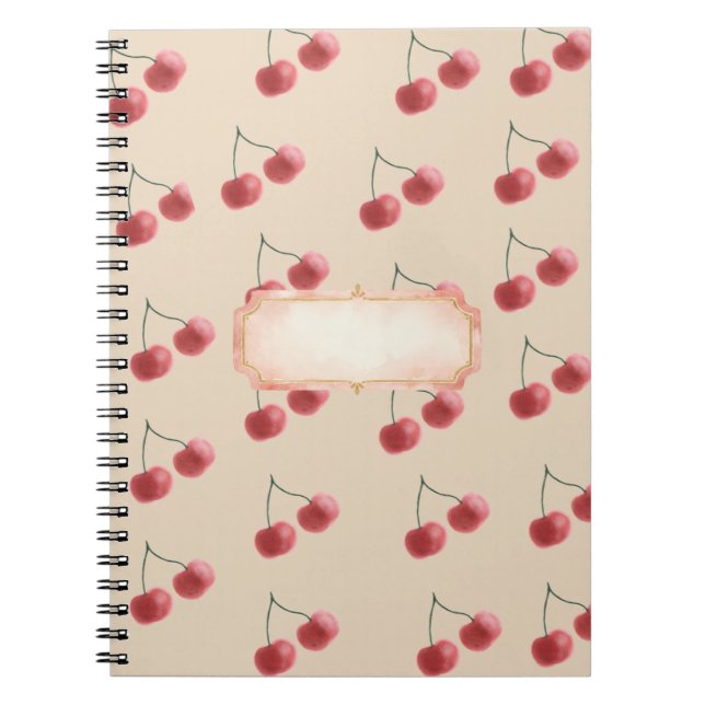 Cuaderno estético de cereza roja 📓 (Frente)