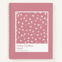 Cuaderno Estético de Florales Rosa Polvo