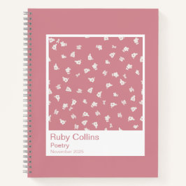 Cuaderno Estético de Florales Rosa Polvo