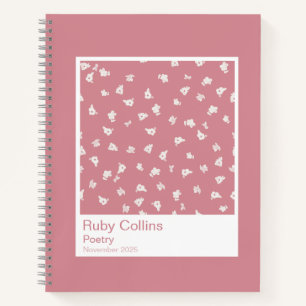 Cuaderno Estético de Florales Rosa Polvo