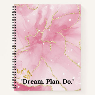 Cuaderno Estético de Mármol Rosa Moderno
