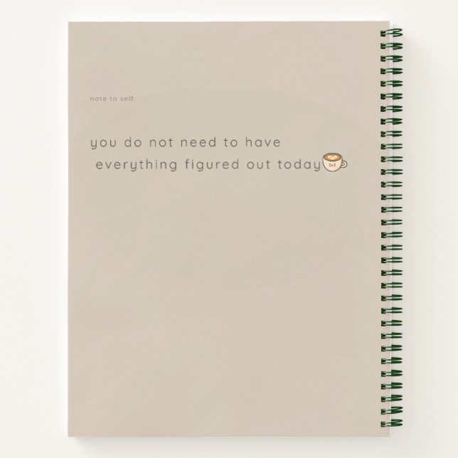 Cuaderno Estético de Tortuga Beige Suave Café (Reverso)