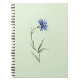 Cuaderno Estético Flor Azul Verde