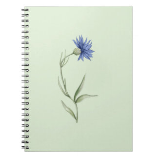 Cuaderno Estético Flor Azul Verde
