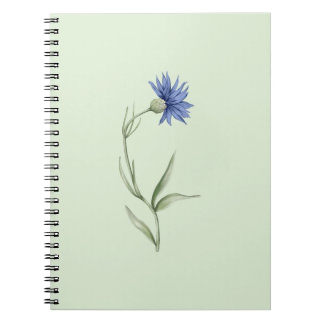 Cuaderno Estético Flor Azul Verde (Frente)