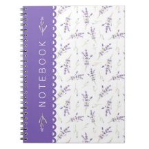 Cuaderno Estético Floral Blanco y Lavanda
