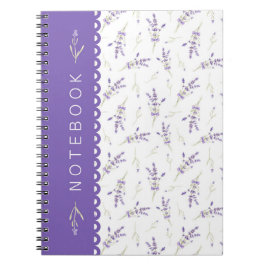 Cuaderno Estético Floral Blanco y Lavanda