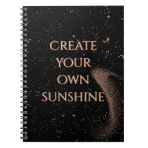 Cuaderno Estético Negro y Dorado Elegante