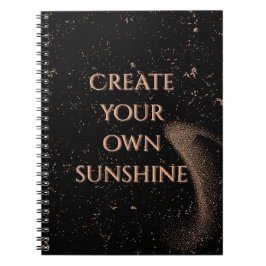 Cuaderno Estético Negro y Dorado Elegante
