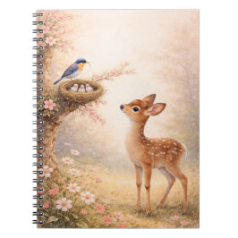 Cuaderno Estético Nido de Pájaro Ciervo Lindo |