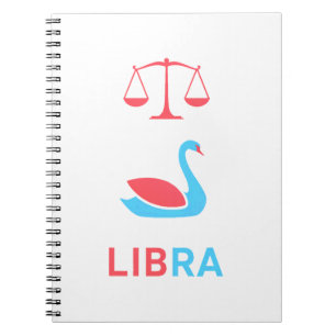 Cuaderno Estético Pastel Minimalista Cisne Libra Zodiaco