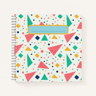 Cuaderno estético retro de los 80 Memphis funky geométrico 