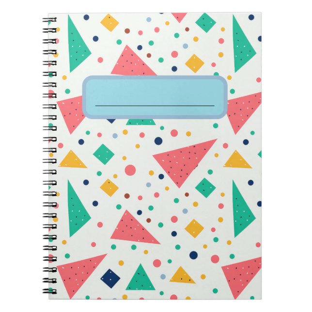 Cuaderno estético retro de los 80 Memphis funky geométrico  (Frente)