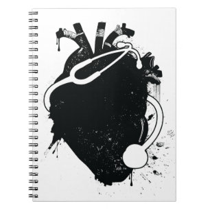 Cuaderno estetoscopio anatómico del corazón