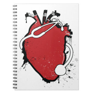 Cuaderno estetoscopio cardíaco anatómico