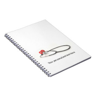 Cuaderno Estetoscopio con Corazón Atención Médica y Salud
