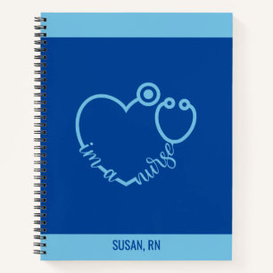 Cuaderno Estetoscopio de Enfermera Corazón Moderno Nombre P