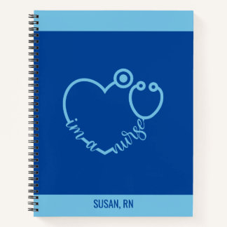 Cuaderno Estetoscopio de Enfermera Corazón Moderno Nombre P