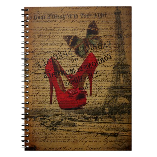 Cuaderno Estiletes del rojo del fashionista de la torre (Frente)