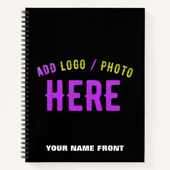 CUADERNO ESTILIZADO MODERNO PERSONALIZABLE NEGRO MARCADO VE (Anverso)