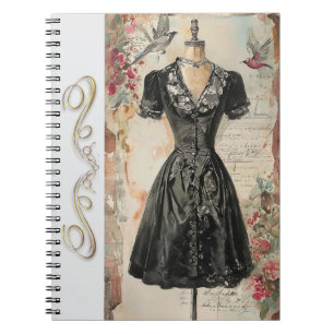 Cuaderno Estilo Antiguo Pequeño Vestido Negro Icónico LBD