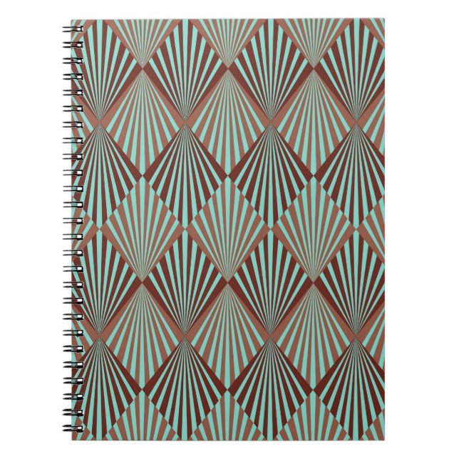 Cuaderno Estilo Art Deco textura de patrón sin fisuras (Frente)