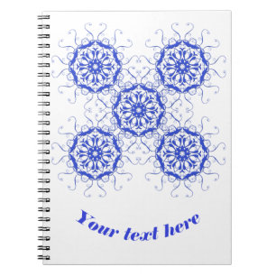 Cuaderno estilo barroco element.text. azul