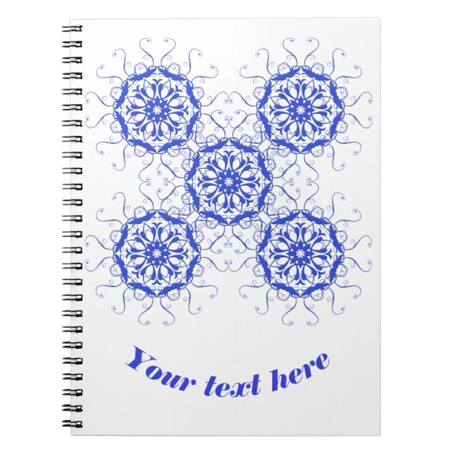 Cuaderno estilo barroco element.text. azul (Frente)
