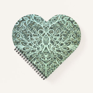 Cuaderno Estilo Boho Arte floral de Ombre Grunge