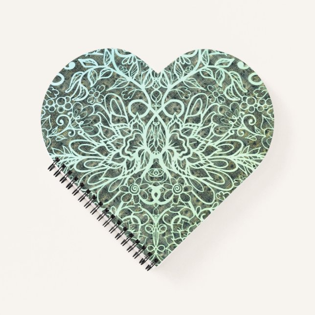 Cuaderno Estilo Boho | Arte floral de Ombre Grunge (Anverso)