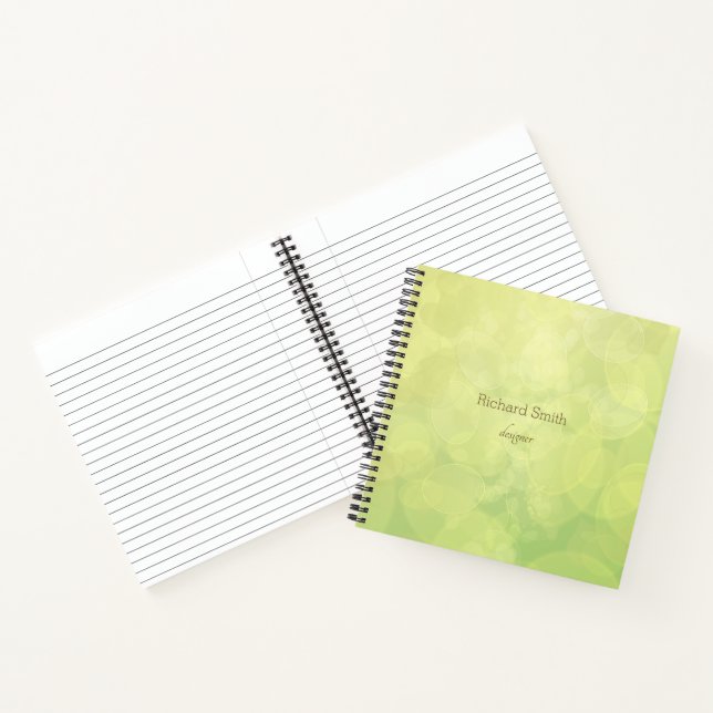 Cuaderno Estilo bokeh Textura de anime verde (Interior)