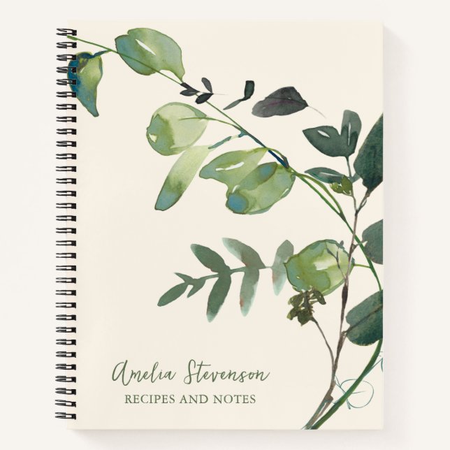 Cuaderno Estilo Botánico de Otoño Receta Nombre (Anverso)