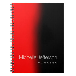 Cuaderno Estilo contemporáneo de moda rojo negro empresaria