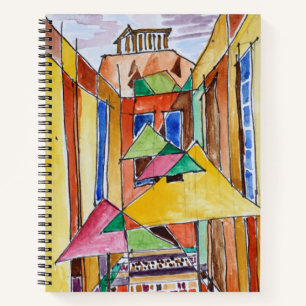 Cuaderno Estilo cubista acuarela Plaka Atenas, Grecia