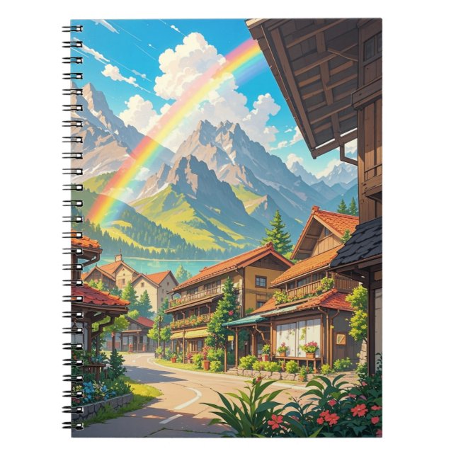 Cuaderno estilo de anime de aldea soñada (Frente)