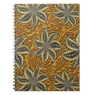 Cuaderno Estilo de Batik Floral Resumen Africano